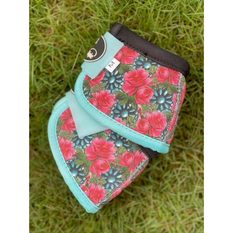 Turquoise Flower Bell Boots