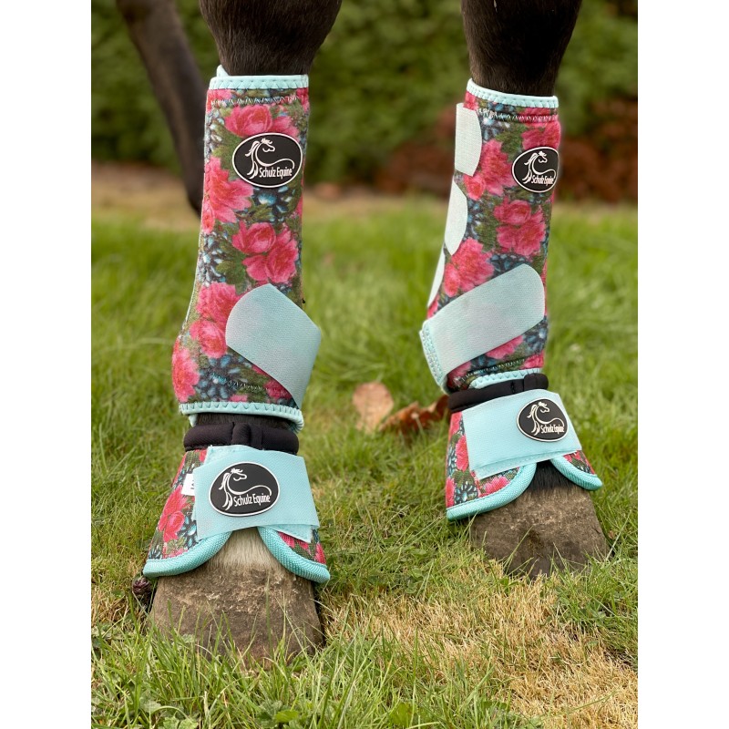 2 Pack Turquoise Flower Sports Boots