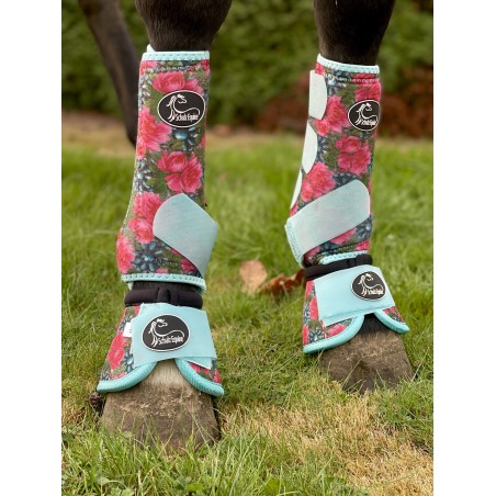 2 Pack Turquoise Flower Sports Boots