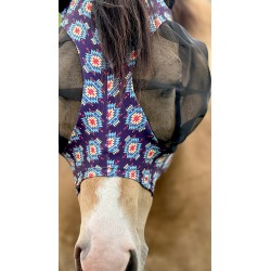 Lycra Fly Mask - Navy Aztec