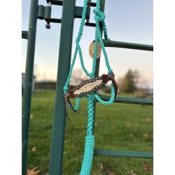 Braided Rope Halter - Cow Puncher Teal