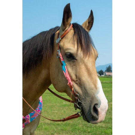 Pink Mohair Headstall