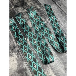 Turquoise Leopard Aztec Latigo and Off Billet Set