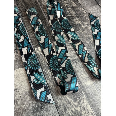 Turquoise Glass Latigo and Off Billet Set