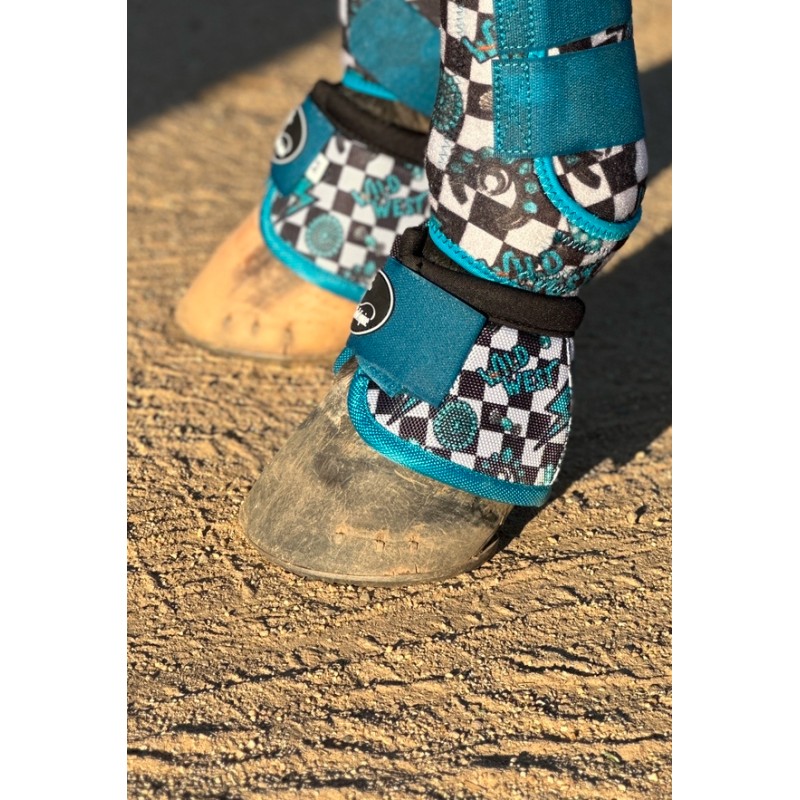 Turquoise Glass Bell Boots