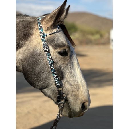 Schulz Equine One Ear Headstall Turquoise Glass