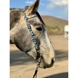 Schulz Equine One Ear Headstall Turquoise Glass