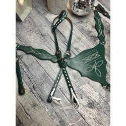 Green Boot Stitch Headstall...