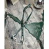 Green Boot Stitch Headstall and Breast Collar Set