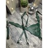 Green Boot Stitch Headstall and Breast Collar Set