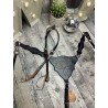 Navy Boot Stitch Headstall and Breast Collar Set