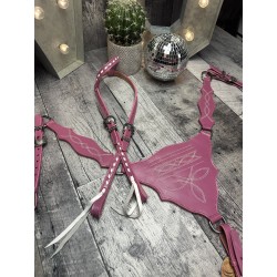 Pink Boot Stitch Headstall and Breast Collar Set