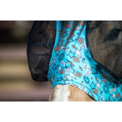 Lycra Fly Mask - Turquoise Howdy