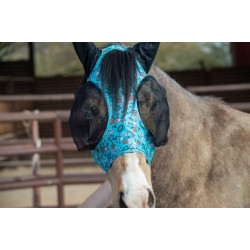 Lycra Fly Mask - Turquoise Howdy