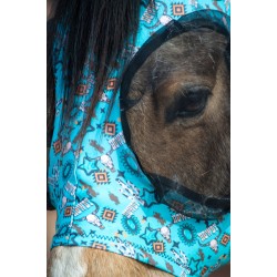 Lycra Fly Mask - Turquoise Howdy