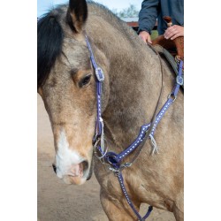 Purple Leather Headstall and Breast Collar Set