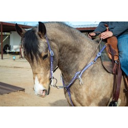 Purple Leather Headstall and Breast Collar Set