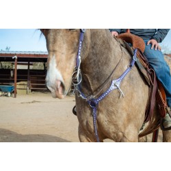 Purple Leather Headstall and Breast Collar Set