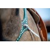 Green Leather Headstall and Breast Collar Set