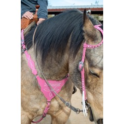 Pink Boot Stitch Headstall and Breast Collar Set