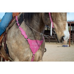 Pink Boot Stitch Headstall...