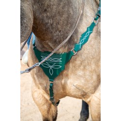 Green Boot Stitch Headstall and Breast Collar Set