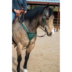 Green Boot Stitch Headstall and Breast Collar Set