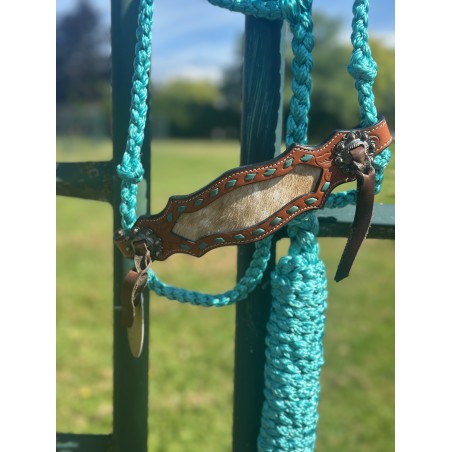 Braided Rope Halter - Cow Puncher Teal