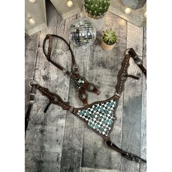 Turquoise Glass Headstall...