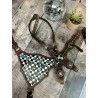 Turquoise Glass Headstall and Breast Collar Set