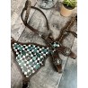 Turquoise Glass Headstall and Breast Collar Set