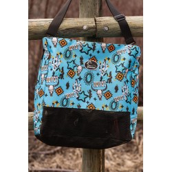 Everything Equine Tote Bag Turquoise Howdy