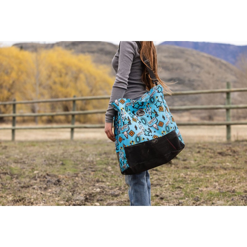Everything Equine Tote Bag Turquoise Howdy