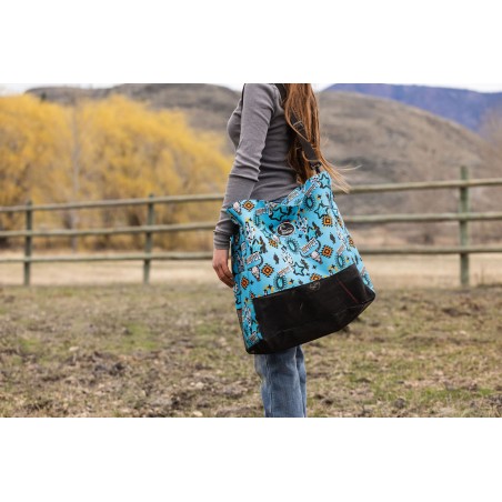 Everything Equine Tote Bag Turquoise Howdy