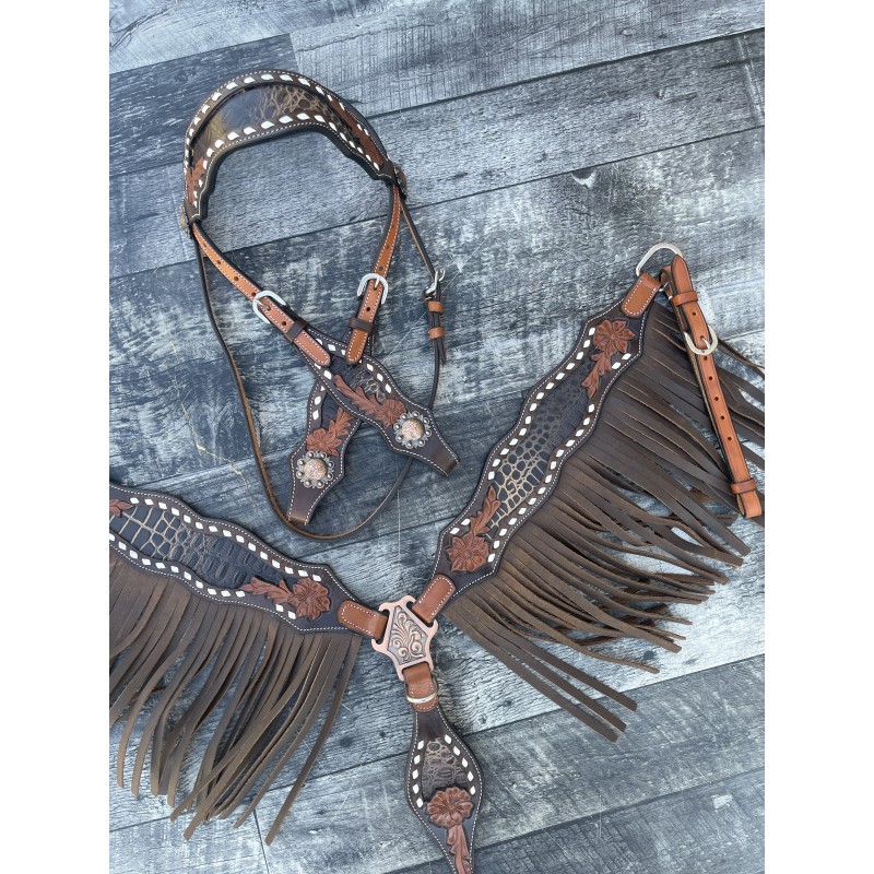 Josie Wales Headstall and Fringe Breast Collar Set